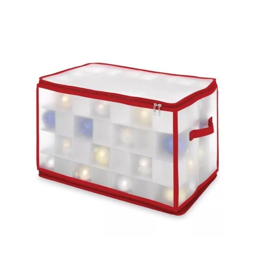 Whitmor Christmas Ornament Storage Organizer w Dividers Holds 112‎ Ornaments NIB